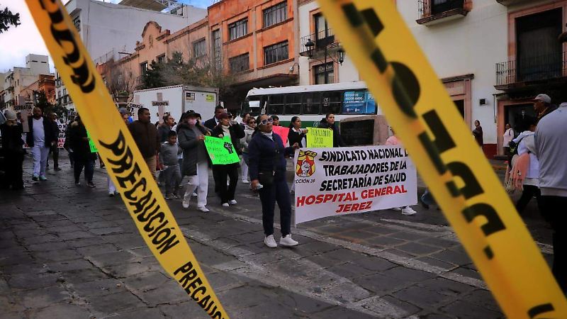 Protesta SNTSA en Zacatecas